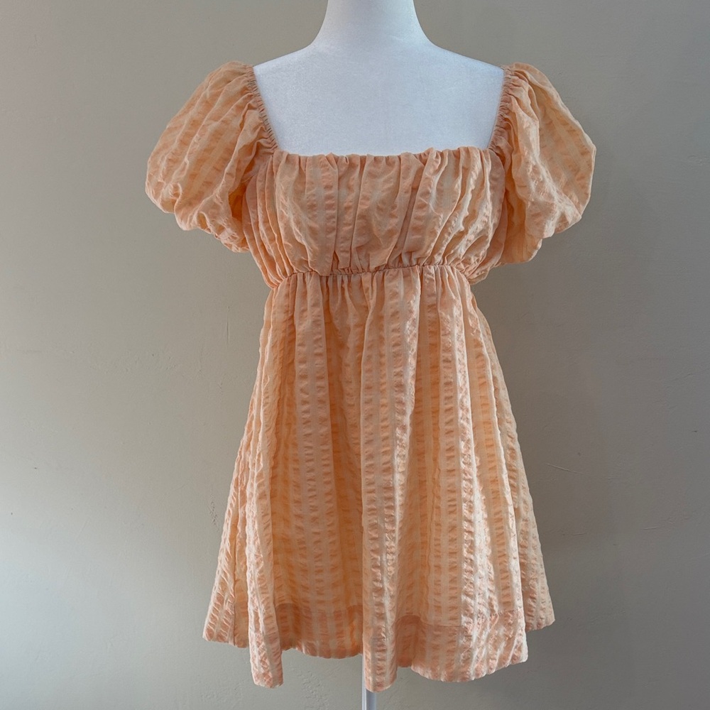 By Together Women's Medium Peach Gingham Dress